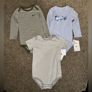 Nike Kids Bodysuit Trio - Gray, Light Blue, Olive